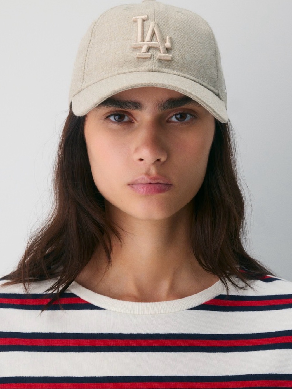 New Era Beige LA Embroidered Baseball Cap